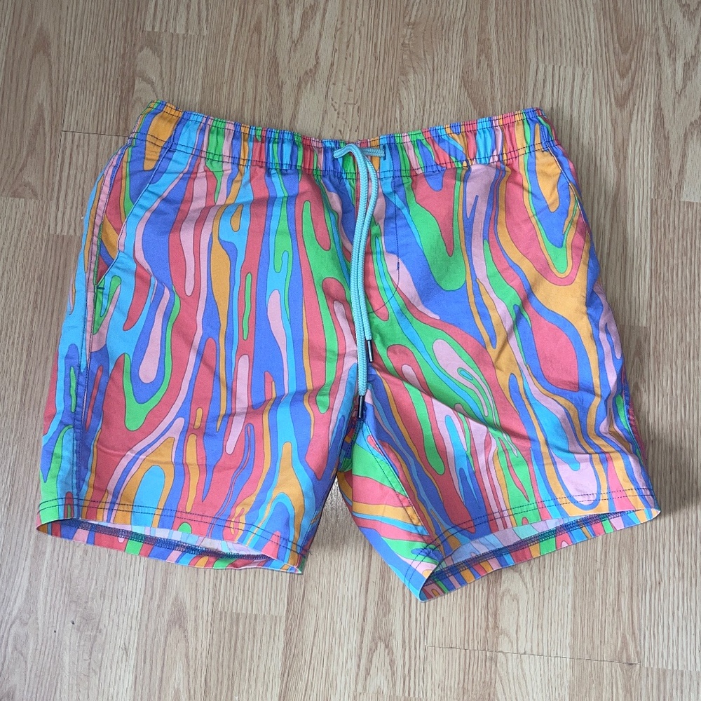 Men’s Rowdy Gentlemen Colorful Mesh Lined Swim Trunks Size Medium